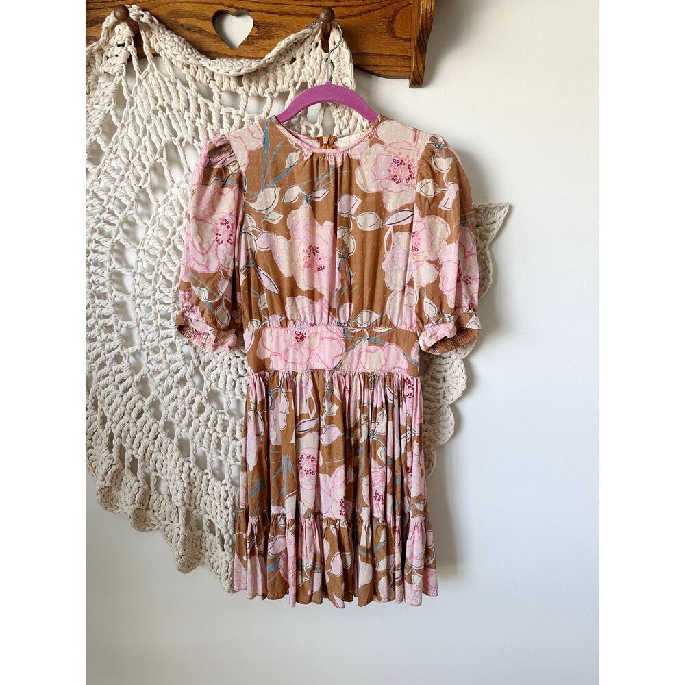 ByTimo Flora Fit And Flare A Line Mini Dress Puff Sleeve Size XS